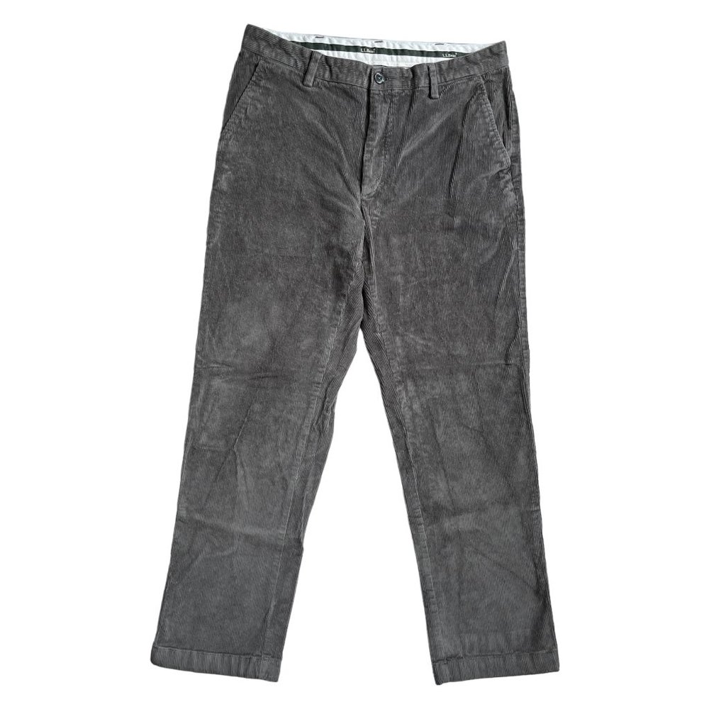 LL Bean Mens Country Corduroy Pants Size 33X30 Gray Classic Fit Straight Leg